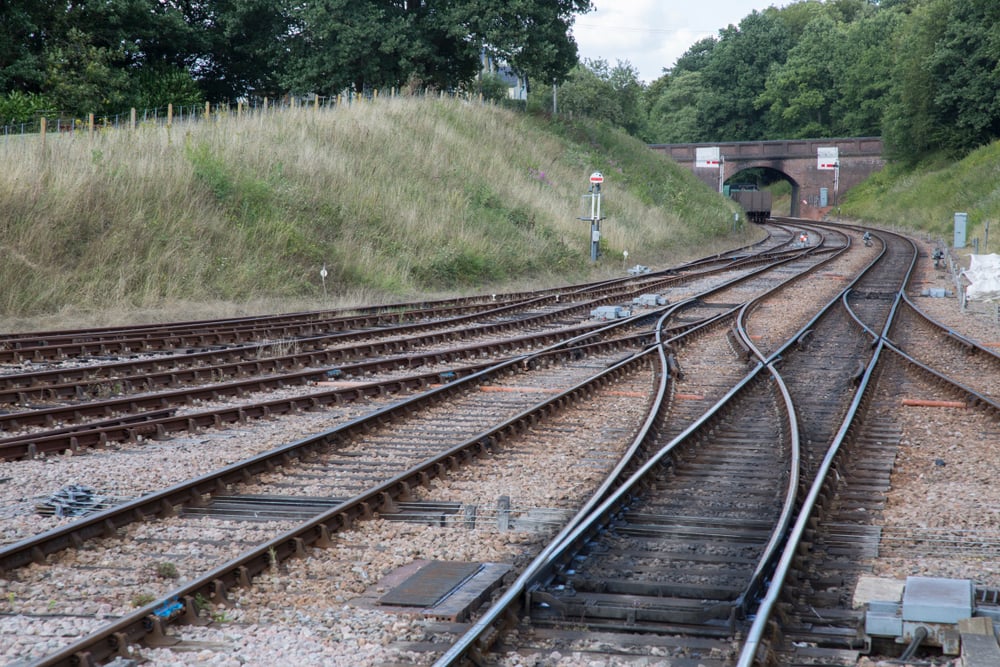 Train on Railway Tracks; England